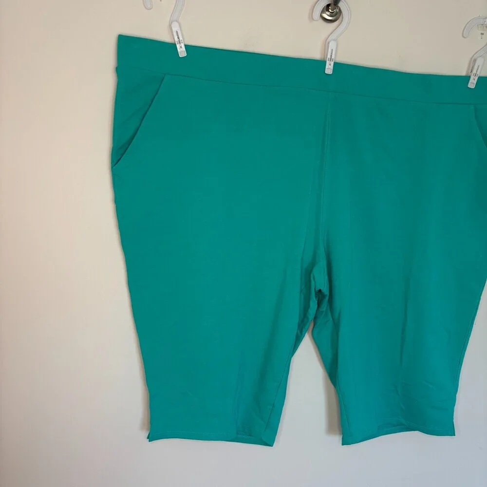 Belle Beach by Kim Gravel NEW French Terry Pull On Shorts Womens 5X Blue - Picture 4 of 10